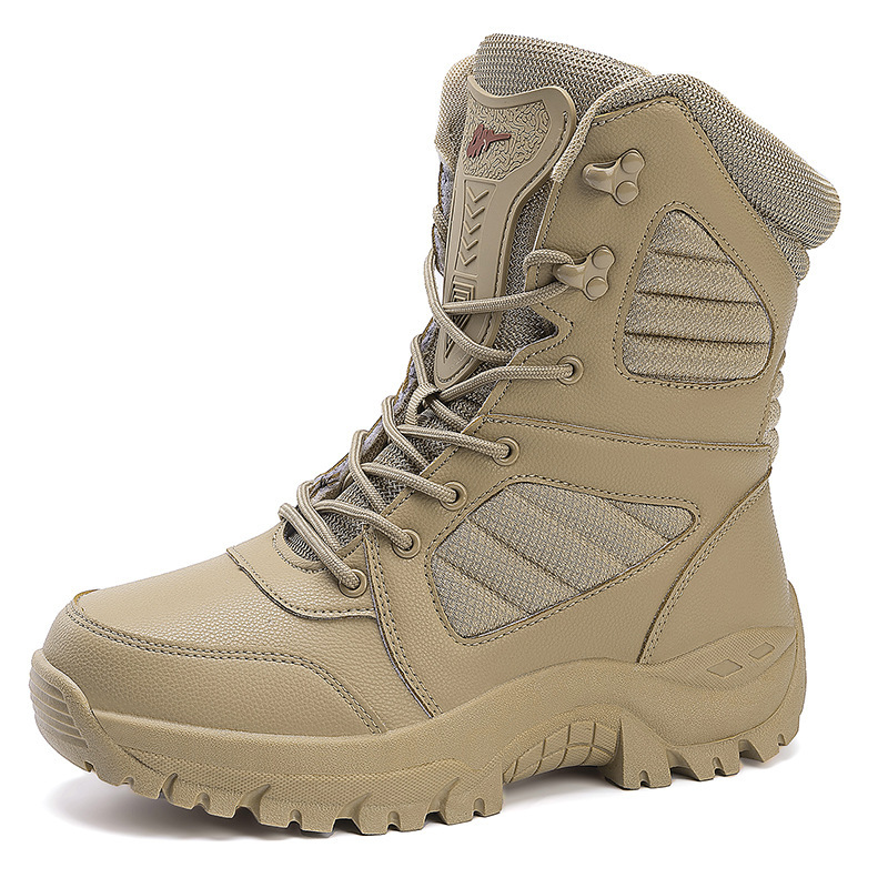 Winter outdoor tactical boots, combat training boots, men's high-top boots, hiking boots, outdoor non-slip desert boots
